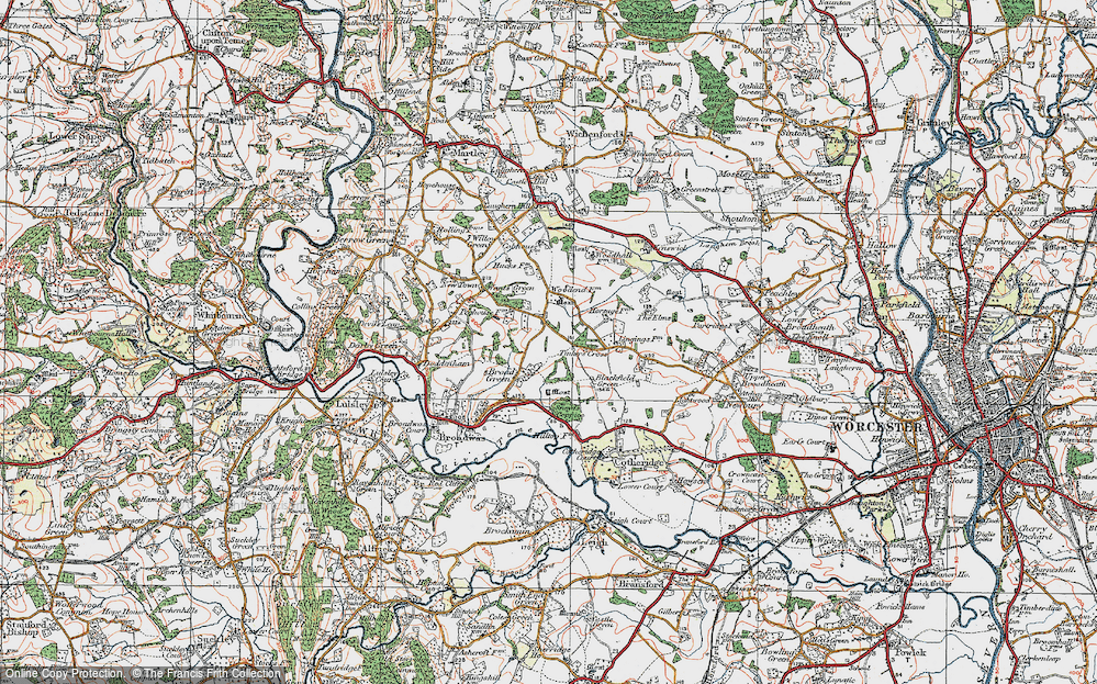 Old Map of Historic Map covering Tinkers' Cross in 1920