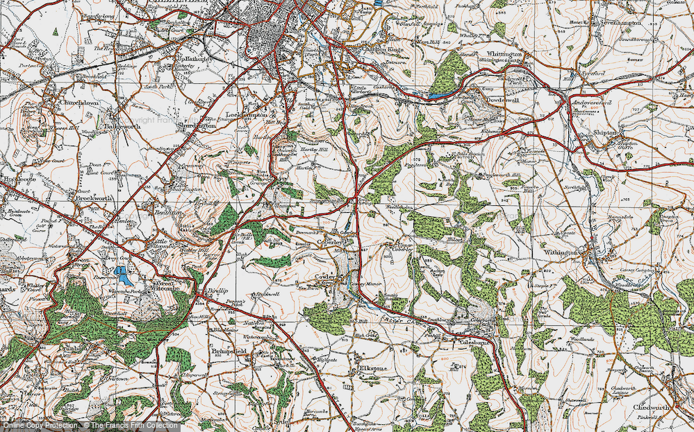 Old Map of Coberley, 1919 in 1919