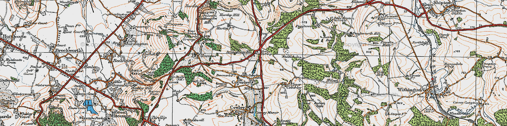 Old map of Coberley in 1919