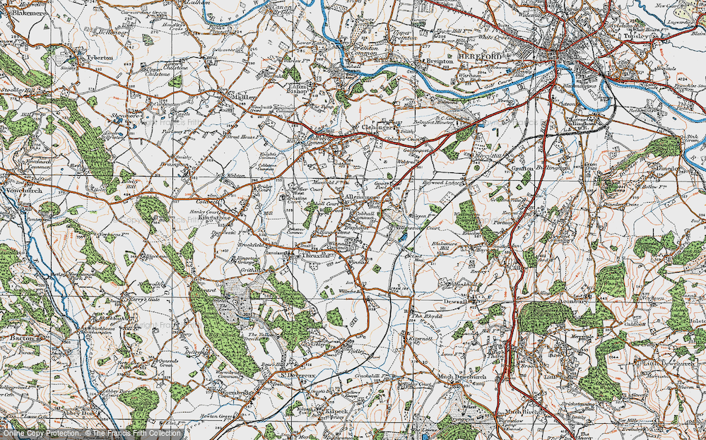 Old Map of Historic Map covering Birch Hill in 1920