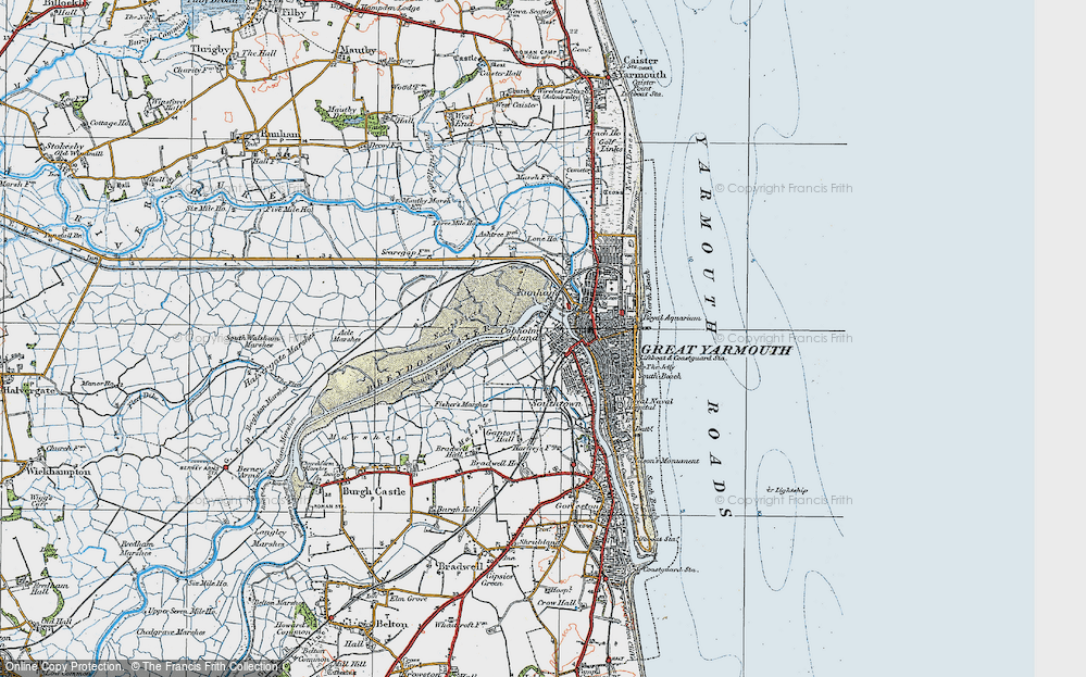 Historic Ordnance Survey Map of Cobholm Island, 1922