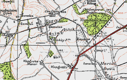 Old map of Vernditch Chase in 1919