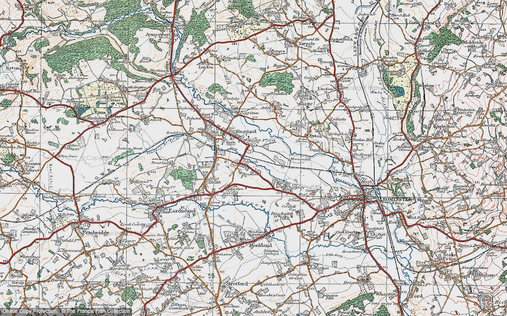 Old Map of Cobnash, 1920 in 1920