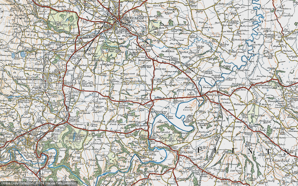 Old Map of Historic Map covering Plassey, The in 1921