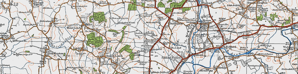 Old map of Cock Bevington in 1919