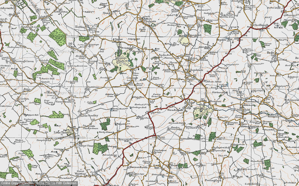 Old Map of Cock & End, 1921 in 1921