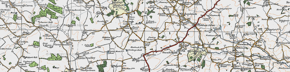 Old map of Cock & End in 1921