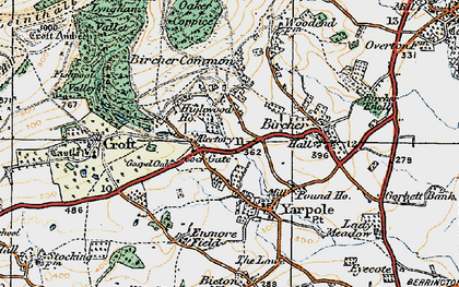Old map of Bircher Common in 1920