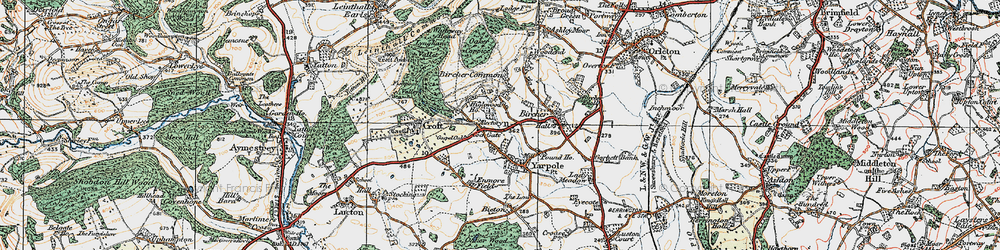 Old map of Bircher Common in 1920