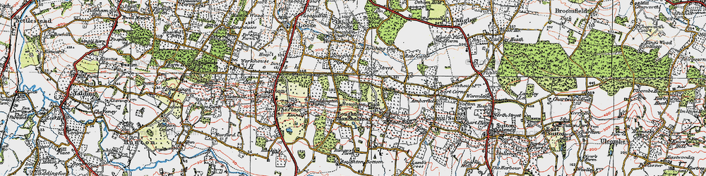 Old map of Boughton Monchelsea Place in 1921