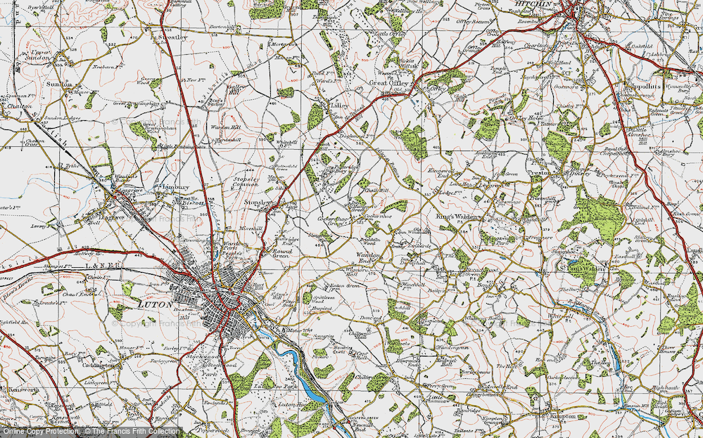 Old Map of Cockernhoe, 1920 in 1920