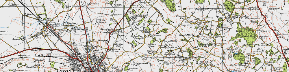 Old map of Cockernhoe in 1920