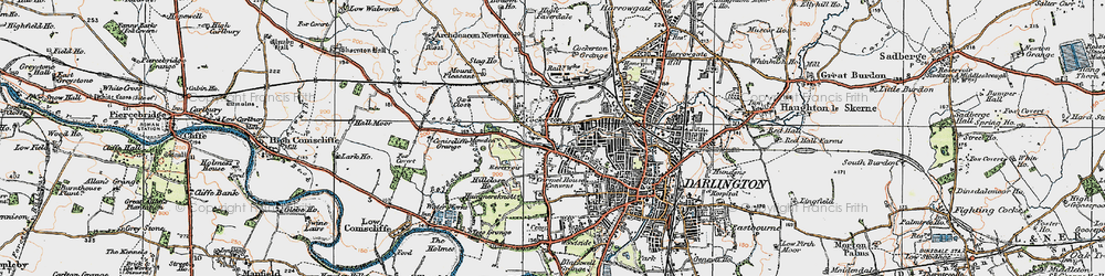 Old map of Cockerton in 1925
