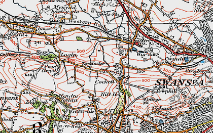 Old map of Cockett in 1923