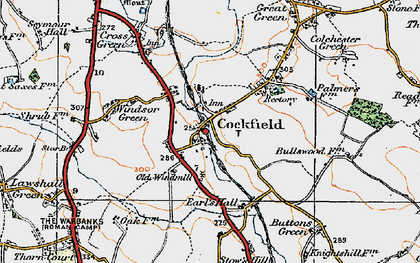 Old map of Cockfield in 1921