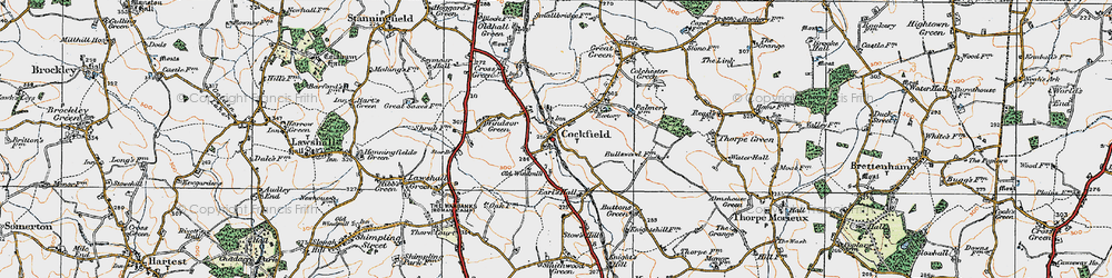 Old map of Cockfield in 1921