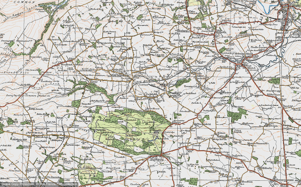 Old Map of Cockfield, 1925 in 1925