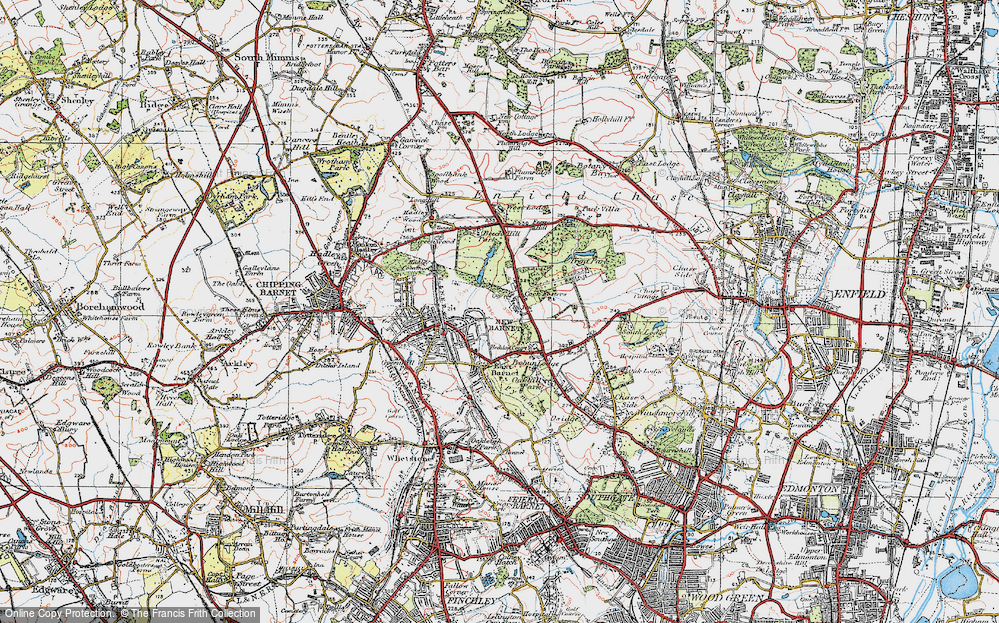 Old Map of Cockfosters, 1920 in 1920