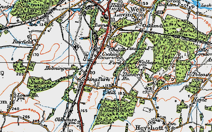 Old map of Cocking Causeway in 1919