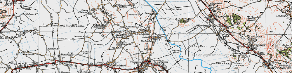 Old map of Cocklake in 1919