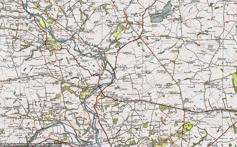 Old Map of Cocklaw, 1925 in 1925