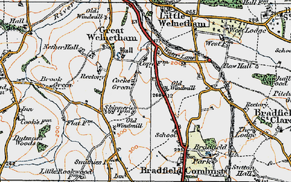 Old map of Cocks Green in 1921