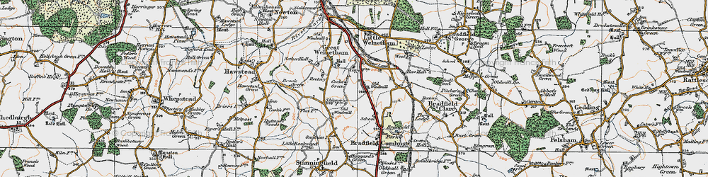 Old map of Cocks Green in 1921