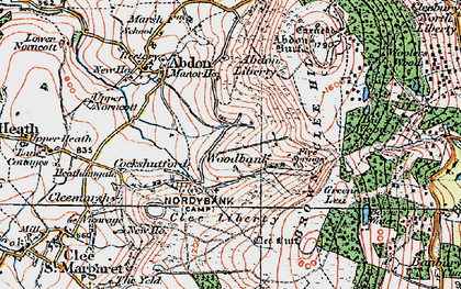 Old map of Brown Clee Hill in 1921