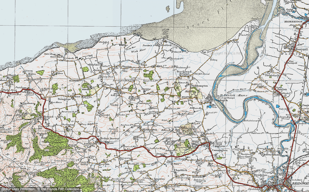 Old Map of Historic Map covering Steyning Manor in 1919