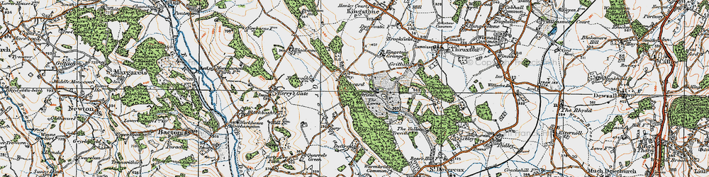Old map of Banses Wood in 1919