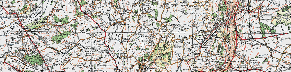 Old map of Coddington in 1920