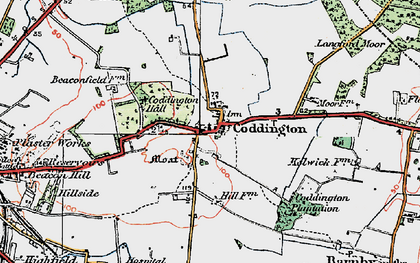 Old map of Coddington in 1923