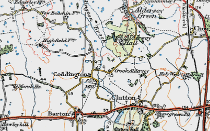 Old map of Coddington in 1924