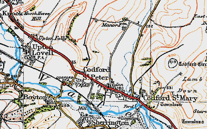 Old map of Codford in 1919