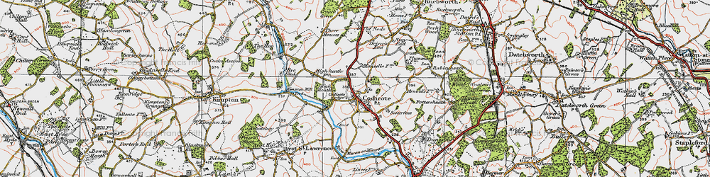Old map of Codicote in 1920
