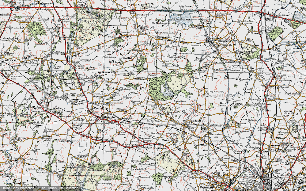 Old Map of Codsall Wood, 1921 in 1921