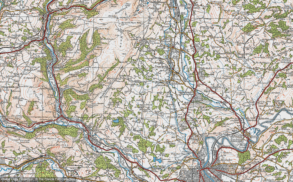 Old Map of Coed Eva, 1919 in 1919