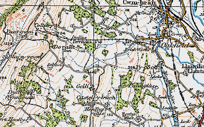 Old map of Coed Eva in 1919