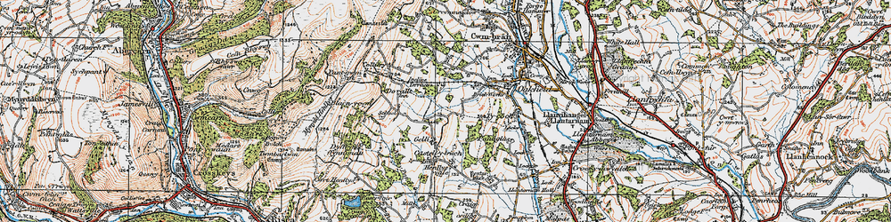 Old map of Coed Eva in 1919