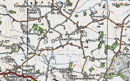 Old map of Coed Morgan in 1919