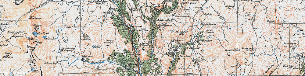 Old map of Afon Eden in 1921