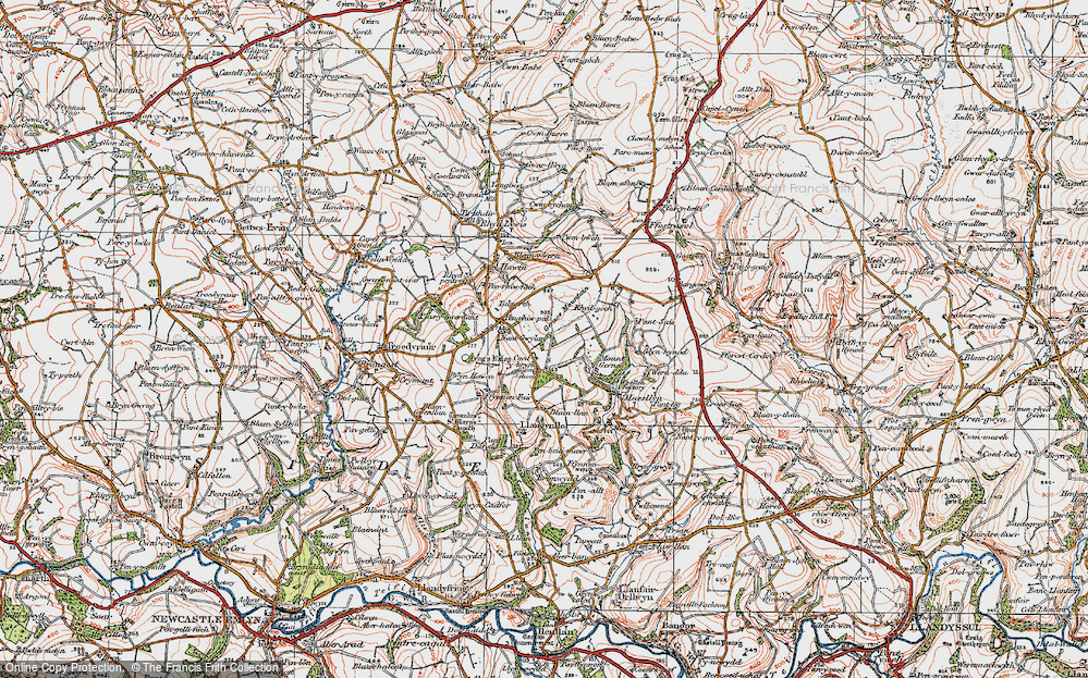 Old Map of Coed-y-bryn, 1923 in 1923