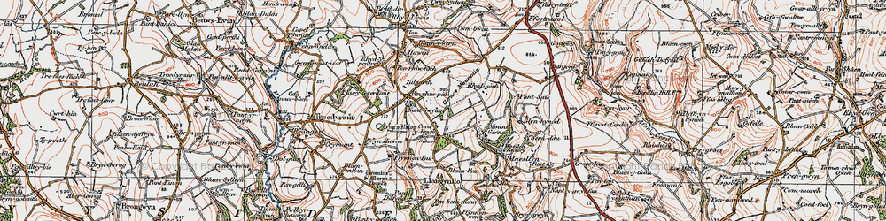 Old map of Coed-y-bryn in 1923