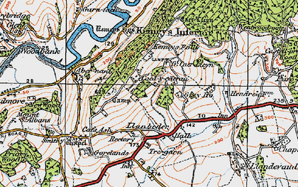 Old map of Coed-y-caerau in 1919