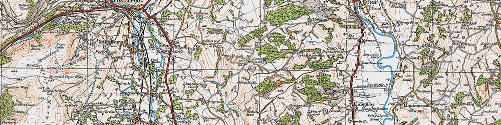 Old map of Coed-y-paen in 1919