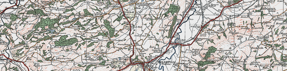 Old map of Coed-y-wlad in 1921