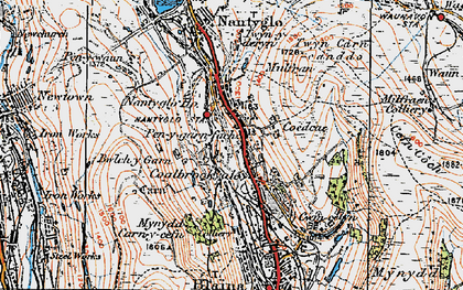 Old map of Coedcae in 1919
