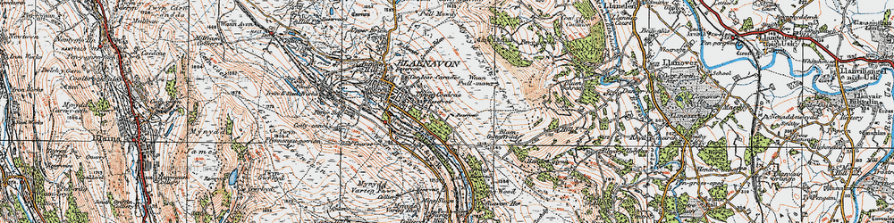 Old map of Coedcae in 1919