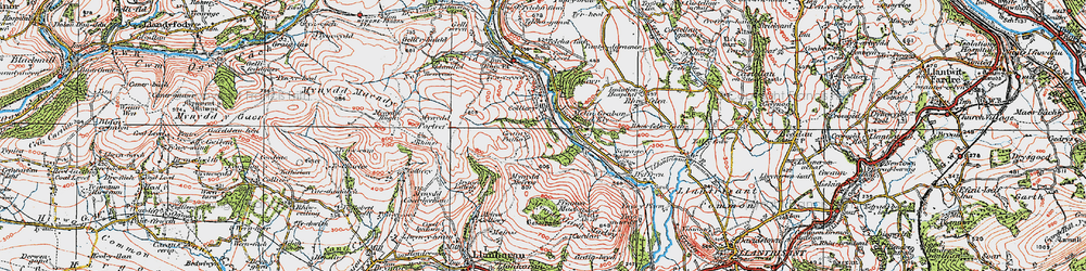 Old map of Coedely in 1922