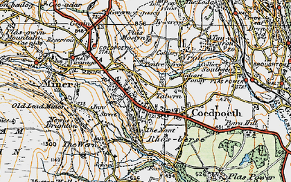Old map of Coedpoeth in 1921